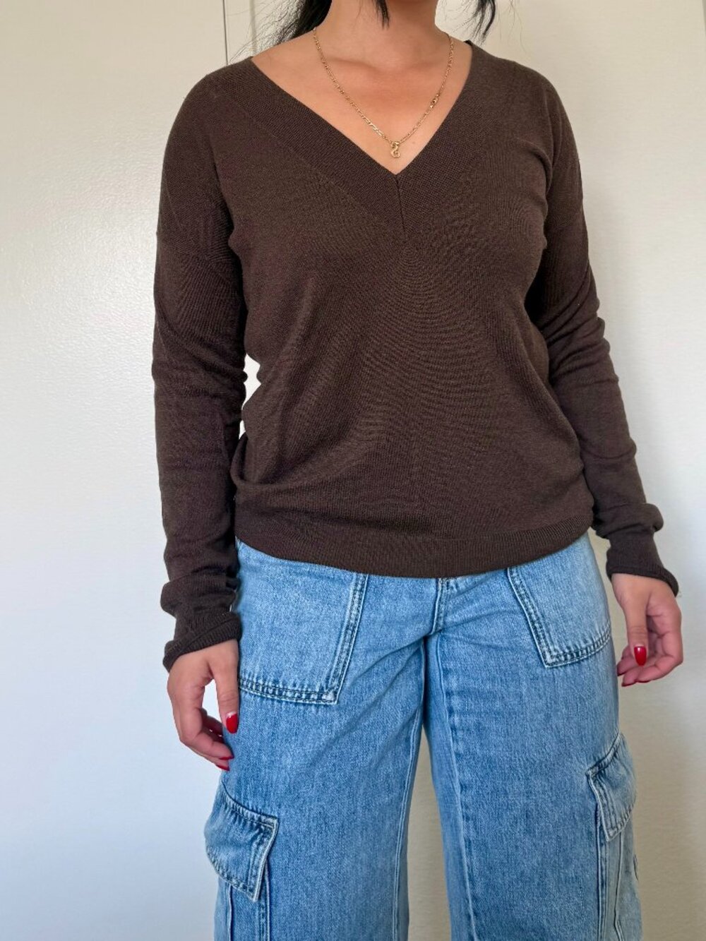 vintage banana republic brown v neck sweater